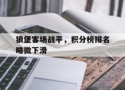 亚博体育app下载官方网站-狼堡客场战平，积分榜排名略微下滑